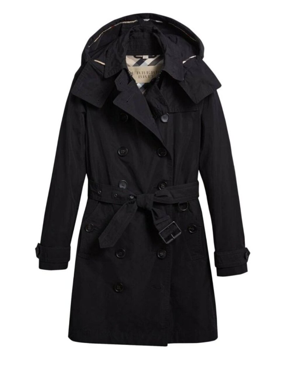 BURBERRY BRIT Balmoral Trench Coat in Black – UK 10 / US 8, fits S–M - Picture 3 of 15